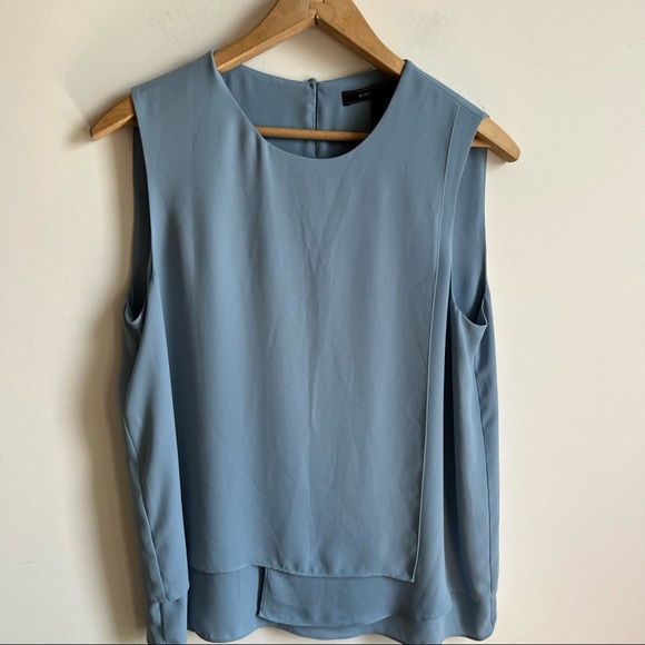 BCBGMaxAzria SHADOW BLUELORIELLE ASYMMETRICAL DRAPE TOP Size S - Picture 5 of 13